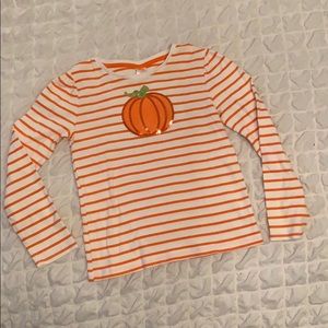 Gymboree orange and white striped pumpkin shirt